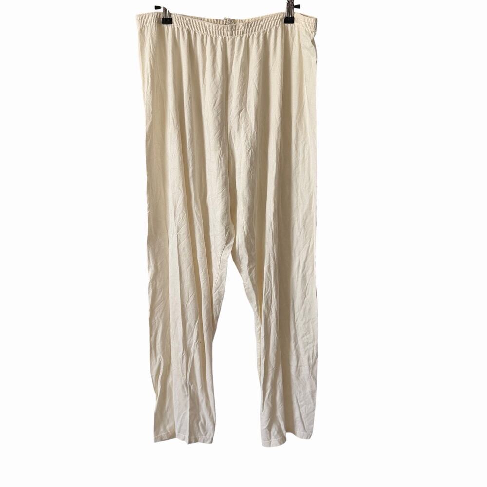 Calida Womens XL Lounge Pants Natural Cotton of Switzerland Ivory Basin Casual